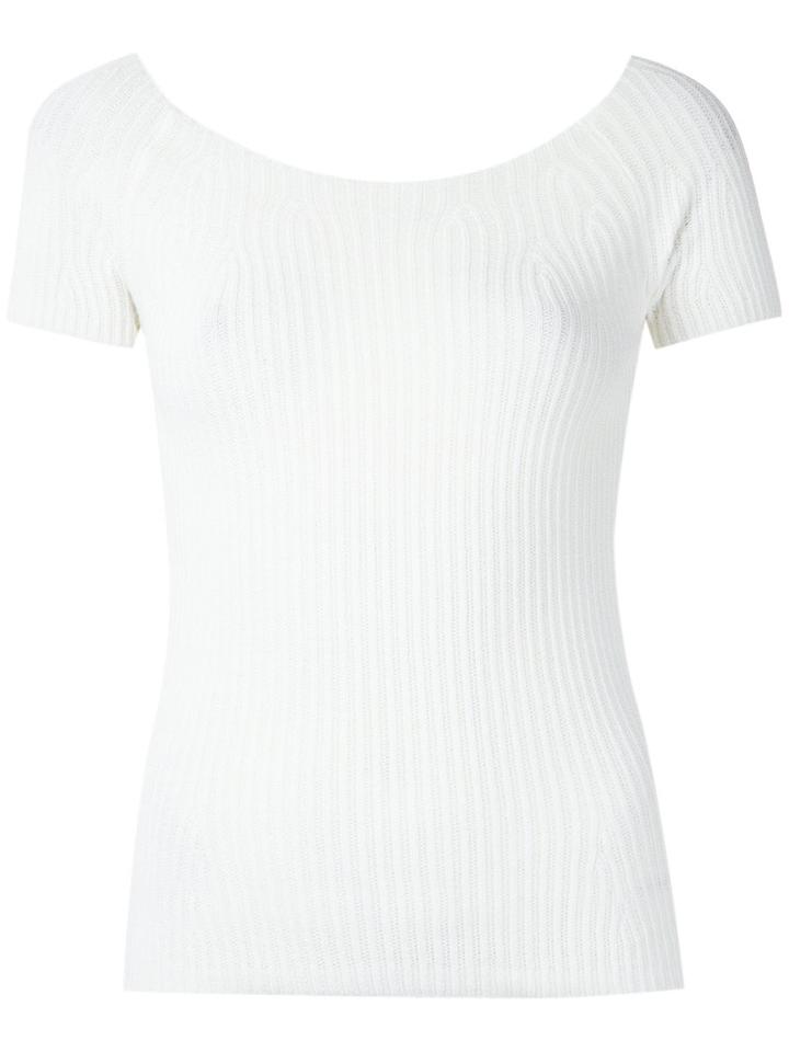 Martha Medeiros - Knit Off-the-shoulder Top - Women - Modal/polyester - 38, White, Modal/polyester