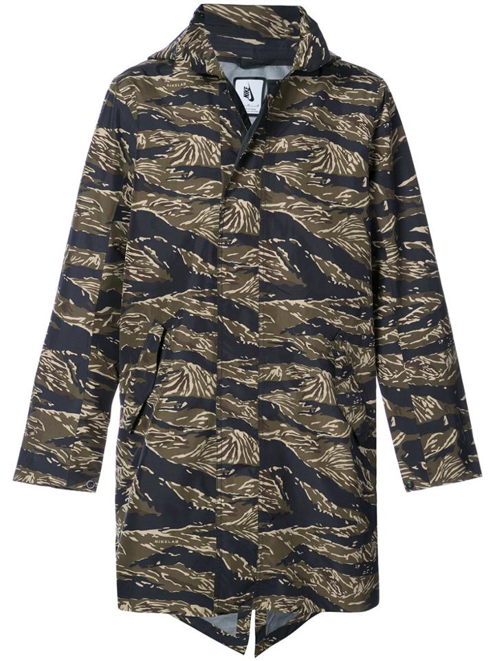 Nike Nikelab Essentials Tiger Camo Parka Jacket - Green