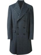 E. Tautz Double Breasted Overcoat, Men's, Size: 40, Blue, Wool
