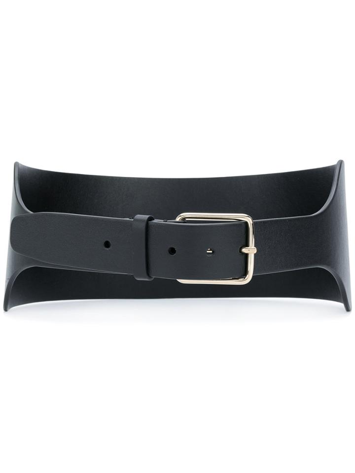 Jil Sander Asymmetric Buckle Belt - Black