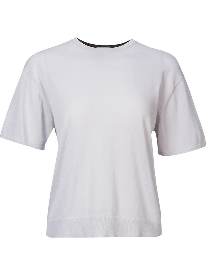 En Route Crew Neck Knit Top, Women's, Grey, Cotton/nylon/acetate