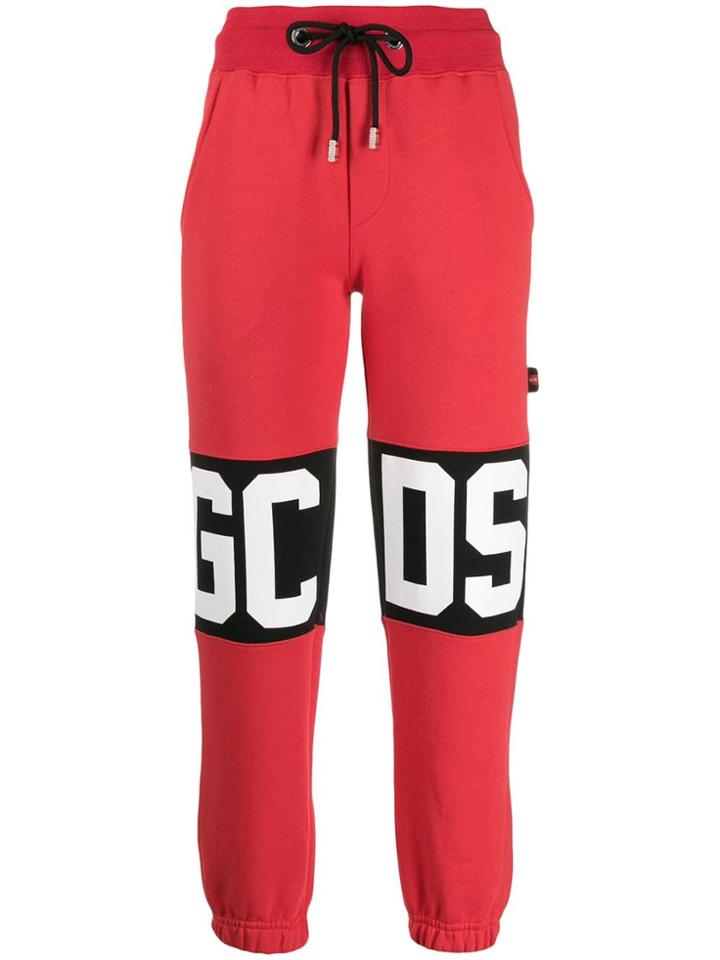 Gcds Logo Print Tracksuit Trousers - Red