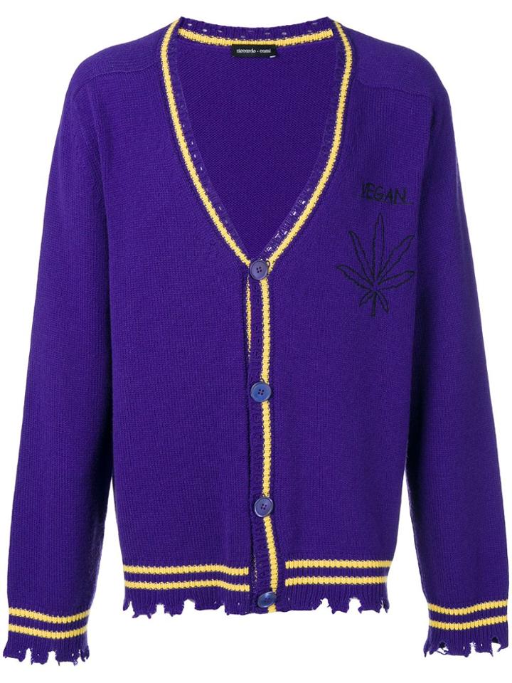 Riccardo Comi Contrast Trim Cardigan - Pink & Purple
