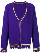 Riccardo Comi Contrast Trim Cardigan - Pink & Purple