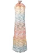 Missoni Rainbow Knit Halterneck Maxi Dress - White
