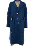 Sulvam Deconstructed Single-breasted Coat - Blue