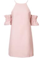 C/meo - Ruffled Sleeves Fitted Cocktail Dress - Women - Polyester - L, Pink/purple, Polyester