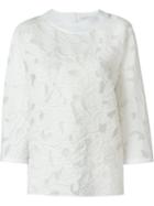 Francesco Scognamiglio Embroidered Top, Women's, Size: 40, White, Silk/polyamide/cotton