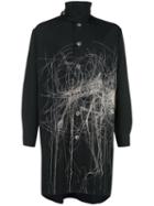 Yohji Yamamoto Abstract Print Long Shirt - Black