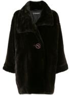 Issey Miyake Vintage Oversized Faux Fur Coat - Brown