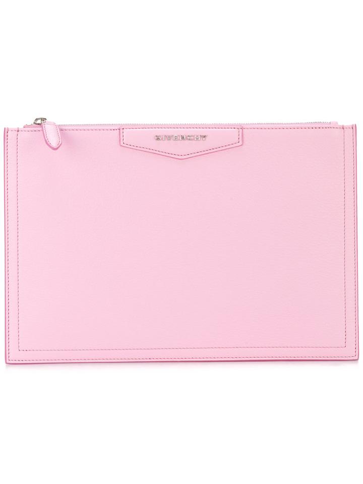Givenchy Zip-top Clutch Bag, Women's, Pink/purple, Goat Skin