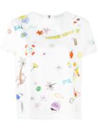 Mira Mikati - Cartoon Print T-shirt - Women - Cotton/spandex/elastane - 40, White, Cotton/spandex/elastane