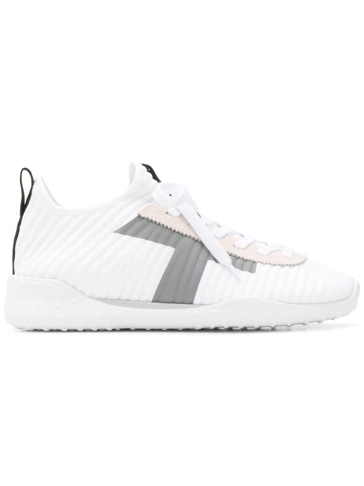 Tod's Ribbed Lace-up Sneakers - White