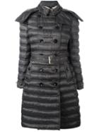 Burberry Double-breasted Parka Coat, Women's, Size: Xs, Brown, Polyamide/polyester/goose Down