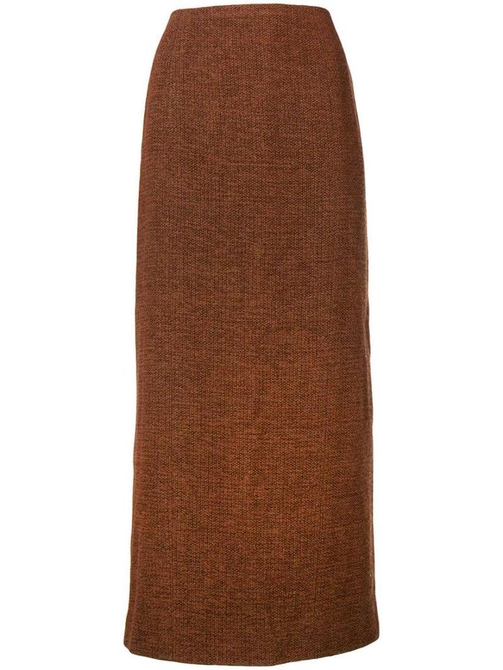 Chanel Pre-owned 1998's Straight Midi Skirt - Brown