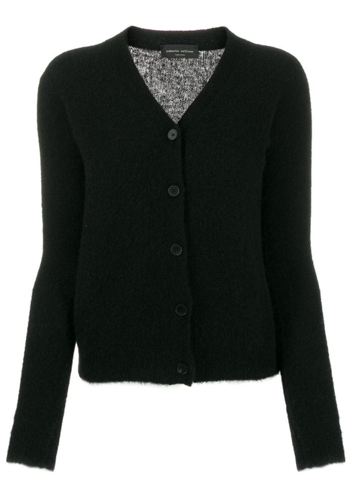 Roberto Collina V-neck Knitted Cardigan - Black