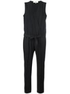 Vanessa Bruno Athé - Tie Waist Jumpsuit - Women - Polyester - 40, Black, Polyester