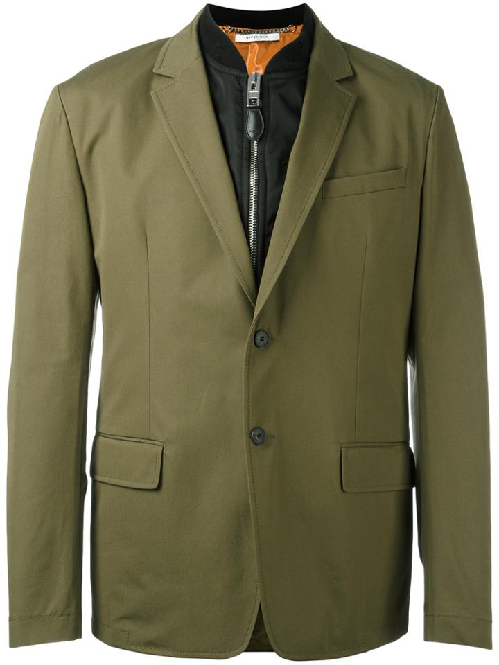 Givenchy Bomber Layer Blazer Jacket - Green