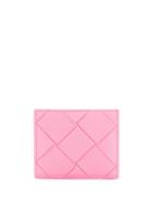 Bottega Veneta Intrecciato Nappa Card Case - Pink