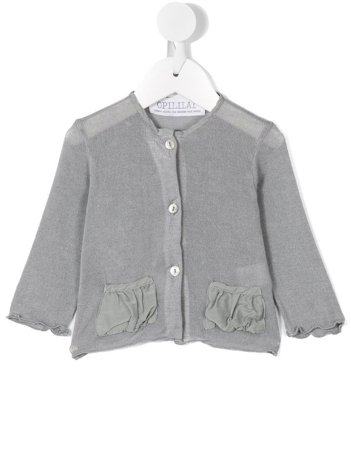 Opililai - Pocket Detail Cardigan - Kids - Spandex/elastane/viscose - 24 Mth, Grey