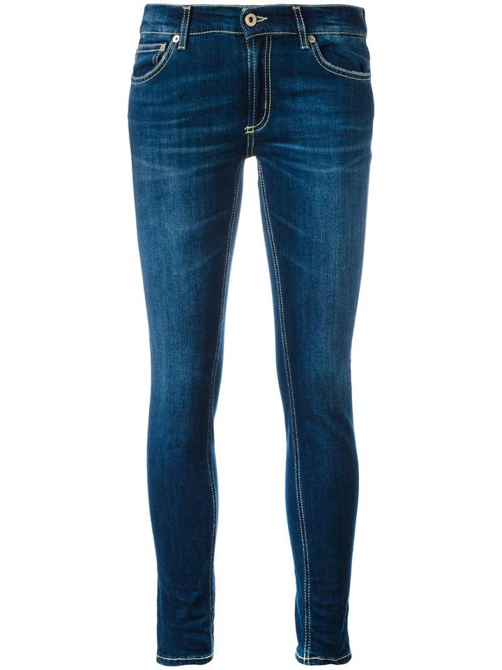 Dondup Cropped Skinny Jeans, Women's, Size: 29, Blue, Cotton/polyester/spandex/elastane/cotton