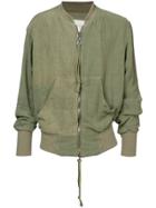 Greg Lauren Pouch Pocket Zip Cardigan - Green