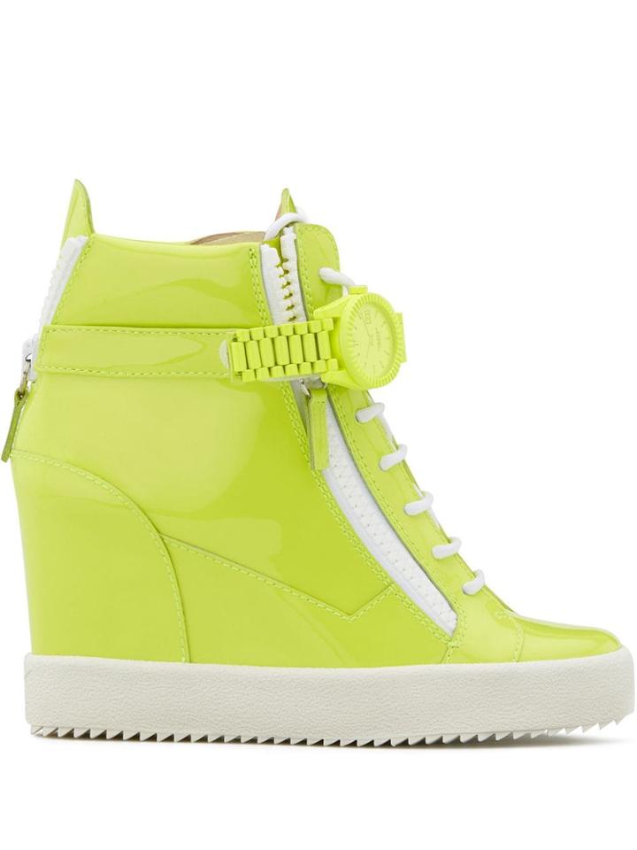 Giuseppe Zanotti Watch Buckle Wedge Sneakers - Yellow