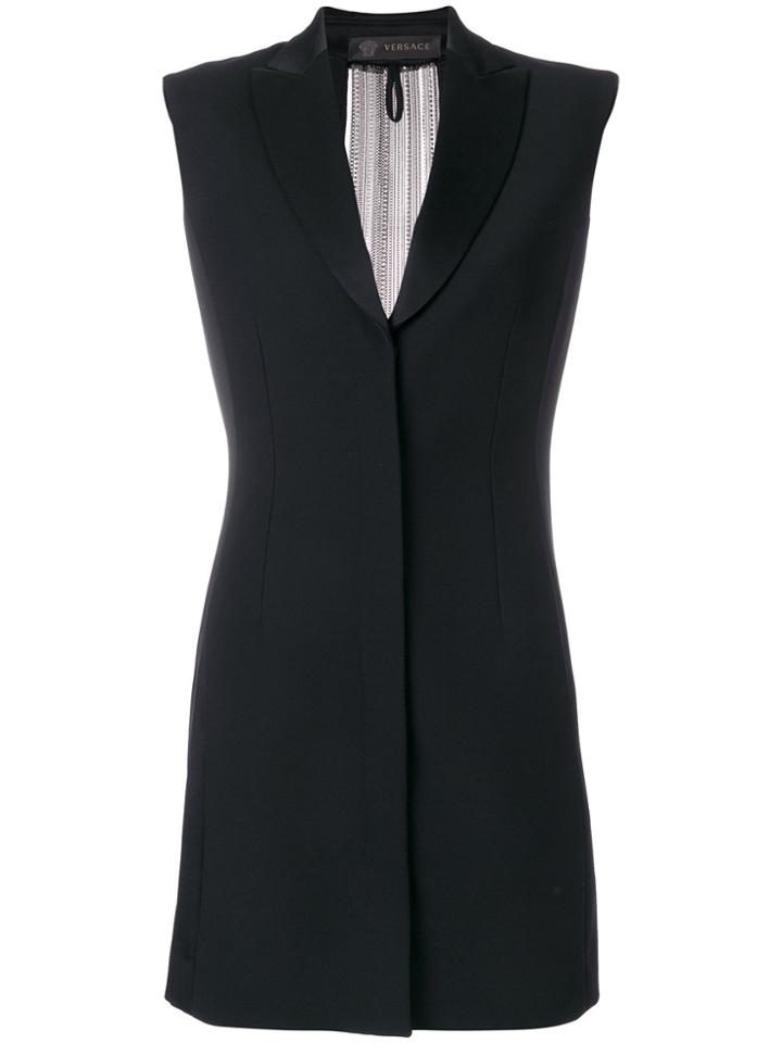 Versace Rear Beaded Dress - Black