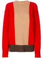 Marni Oversized Colour Blocked Sweater - Red