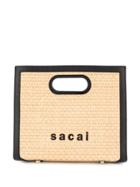 Sacai Straw Logo Bag - Neutrals