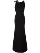 Victoria Beckham Lace Insert Dress, Women's, Size: 12, Black, Silk/cotton/wool