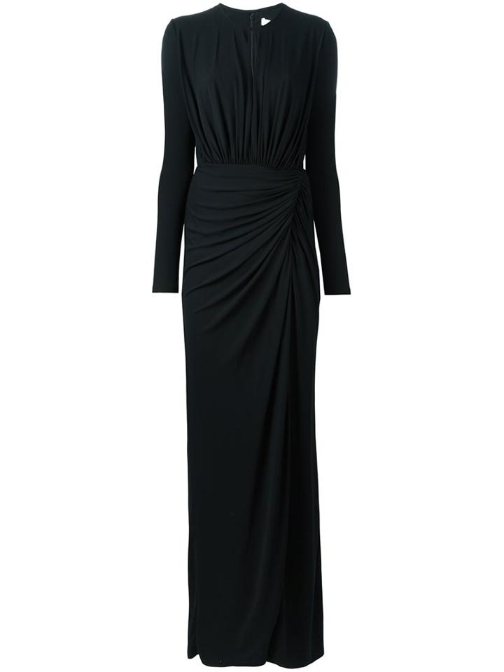 Givenchy Gathered Jersey Gown, Women's, Size: 38, Black, Viscose/spandex/elastane/polyamide