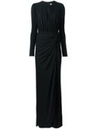 Givenchy Gathered Jersey Gown, Women's, Size: 38, Black, Viscose/spandex/elastane/polyamide