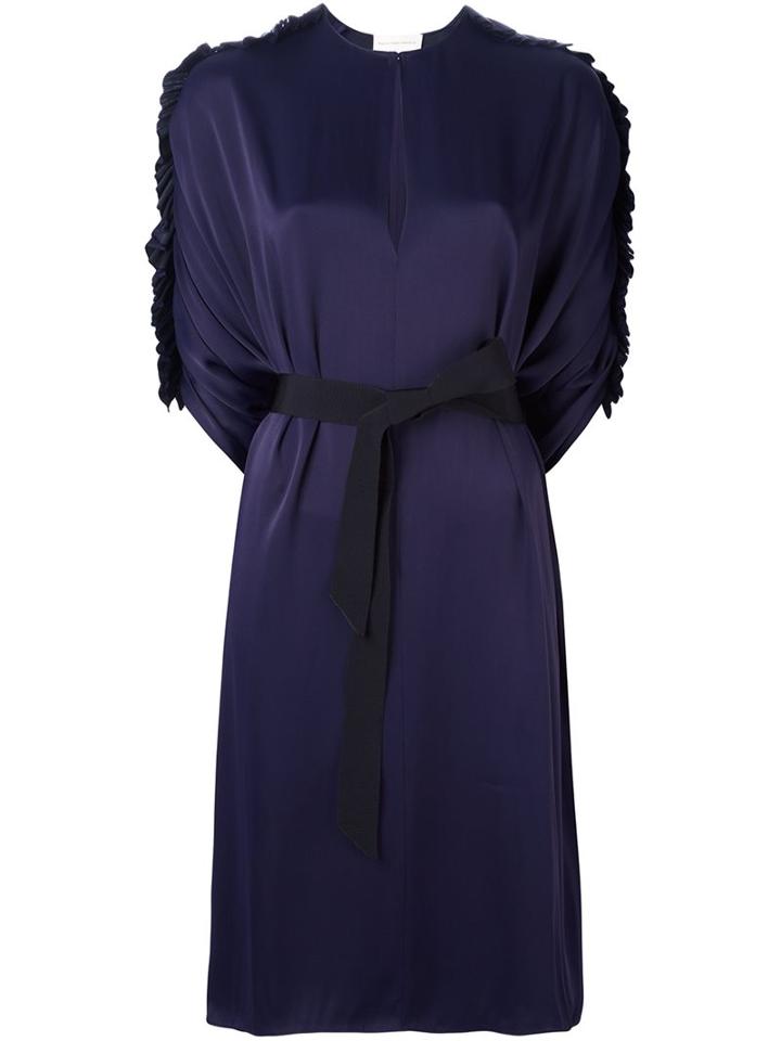 Maison Rabih Kayrouz Ruffled Sleeve Belted Dress