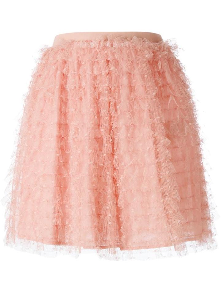 Red Valentino Tiered Tulle Skirt, Women's, Size: 40, Pink/purple, Polyamide/cotton