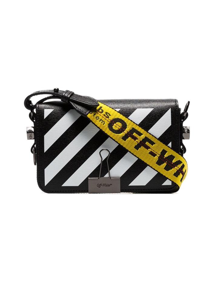Off-white Black And White Diagonal Stripe Mini Shoulder Bag