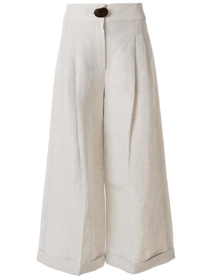 Rejina Pyo Cropped Flared Trousers - Grey