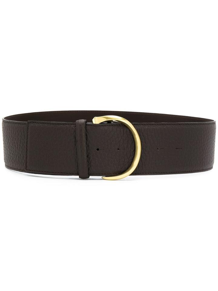 Orciani High Waisted Leather Belt - Brown