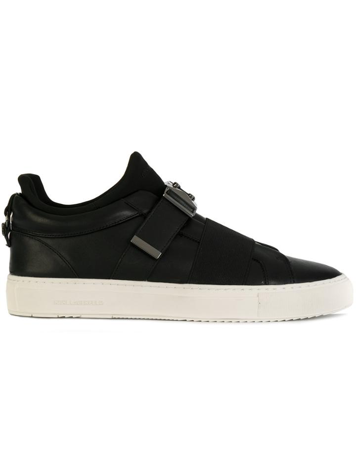 Karl Lagerfeld Strappy Slip-on Sneakers - Black