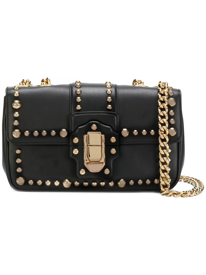 Dolce & Gabbana - Gold Stud Shoulder Bag - Women - Calf Leather - One Size, Black, Calf Leather