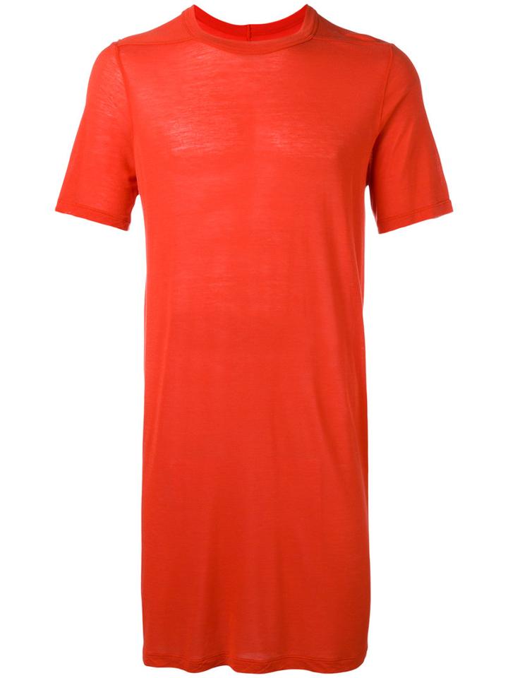 Long Length T-shirt - Men - Silk/viscose - Xs, Red, Silk/viscose, Rick Owens