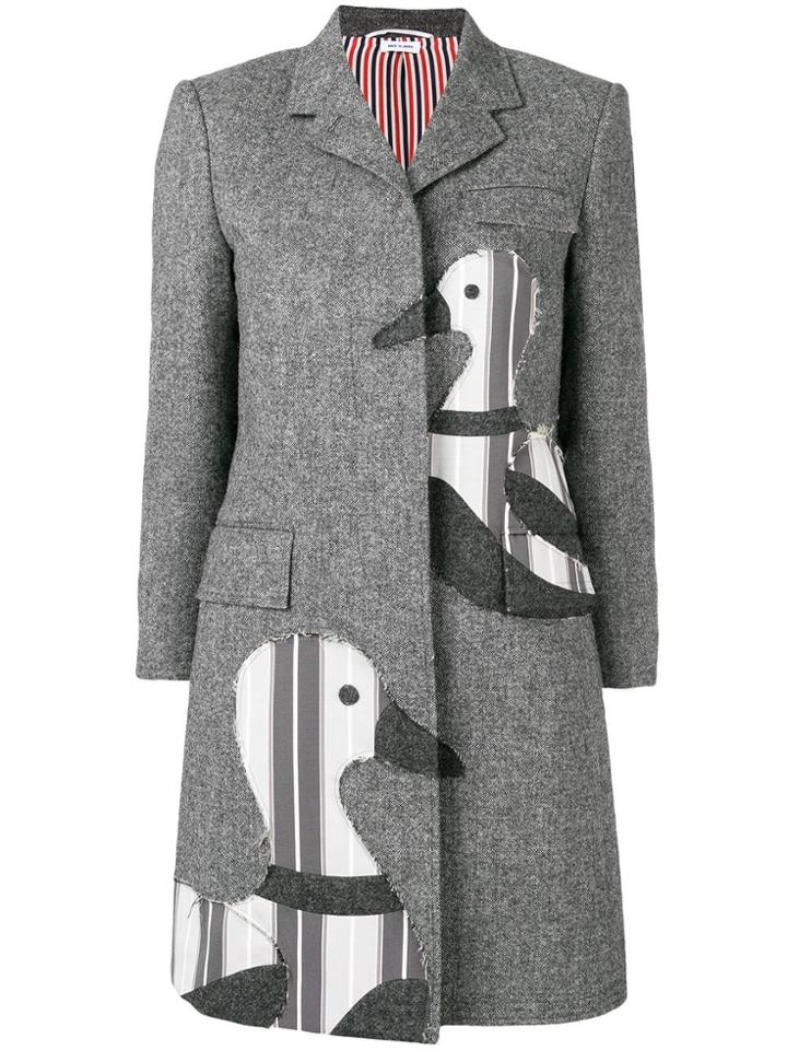 Thom Browne Donegal Tweed Chesterfield Overcoat - Grey