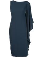 Cushnie Et Ochs Draped One Sleeve Dress, Women's, Size: 4, Blue, Polyester/spandex/elastane