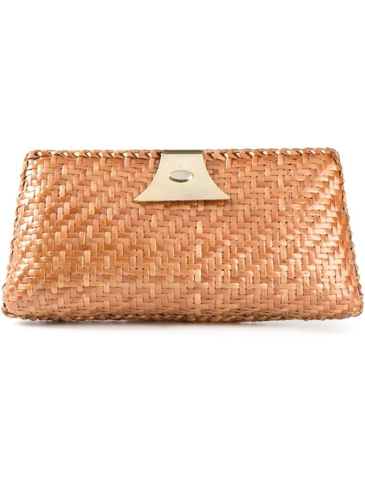 Katheleys Vintage 'modernist' Clutch - Brown