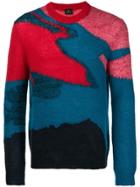 Ps By Paul Smith Colour-block Fitted Sweater - Blue