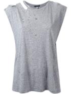 R13 'sleeveless Ripped Neck' T-shirt
