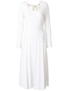 Fendi Tie Back Midi Dress - White