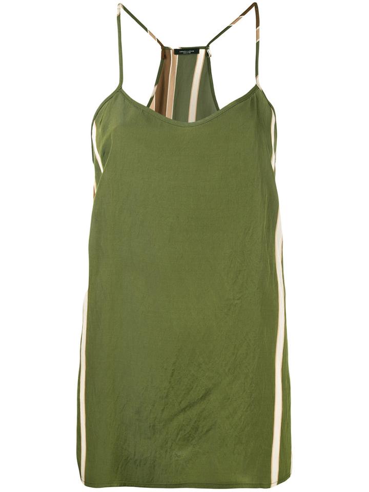 Roberto Collina - Side Stripe Vest - Women - Nylon/acetate - Xs, Green, Nylon/acetate