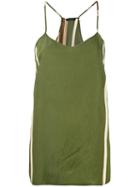 Roberto Collina - Side Stripe Vest - Women - Nylon/acetate - Xs, Green, Nylon/acetate