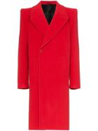 Balenciaga Single-breasted Wool Peacoat - Red